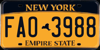 NY license plate FAO3988