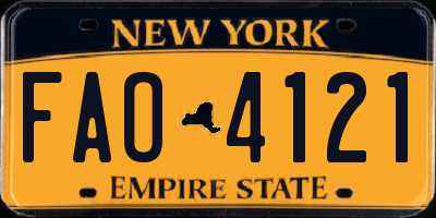 NY license plate FAO4121