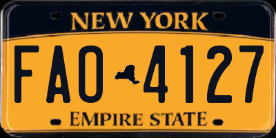 NY license plate FAO4127