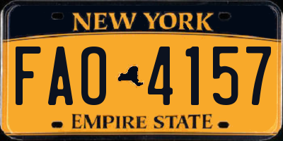 NY license plate FAO4157