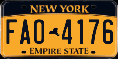 NY license plate FAO4176