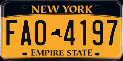 NY license plate FAO4197