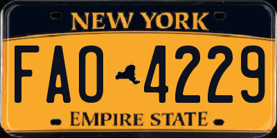 NY license plate FAO4229