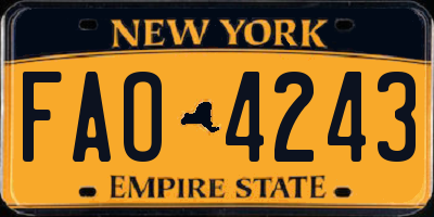 NY license plate FAO4243