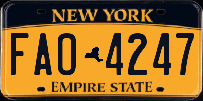 NY license plate FAO4247