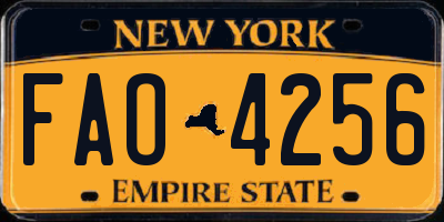 NY license plate FAO4256