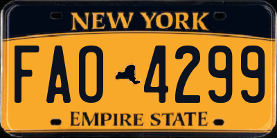 NY license plate FAO4299