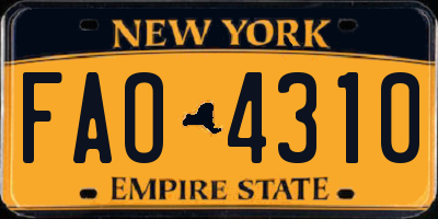 NY license plate FAO4310