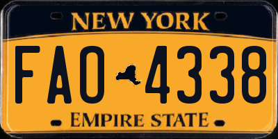 NY license plate FAO4338