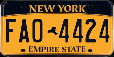 NY license plate FAO4424