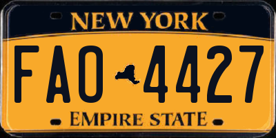 NY license plate FAO4427