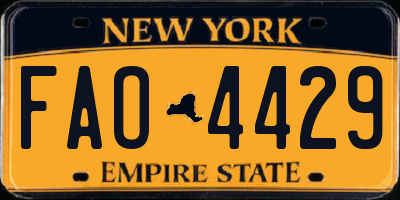 NY license plate FAO4429