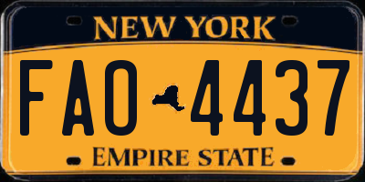 NY license plate FAO4437