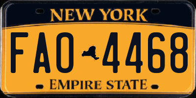 NY license plate FAO4468
