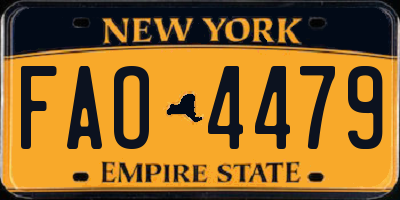NY license plate FAO4479