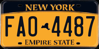 NY license plate FAO4487