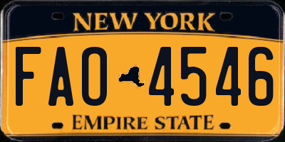 NY license plate FAO4546