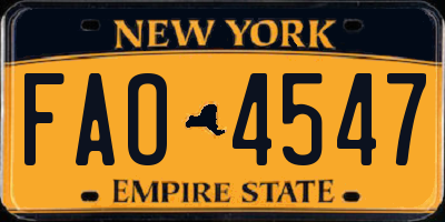 NY license plate FAO4547
