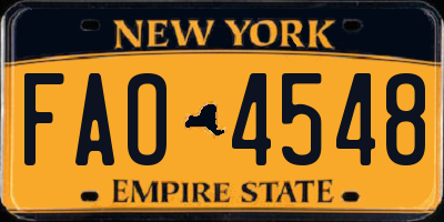 NY license plate FAO4548