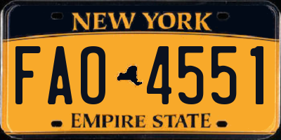 NY license plate FAO4551