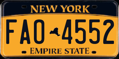 NY license plate FAO4552