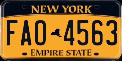 NY license plate FAO4563