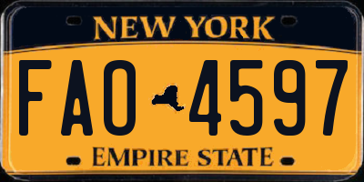 NY license plate FAO4597