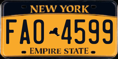 NY license plate FAO4599