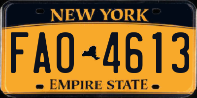 NY license plate FAO4613