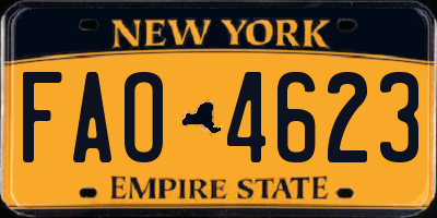 NY license plate FAO4623