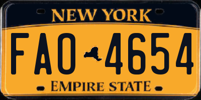 NY license plate FAO4654
