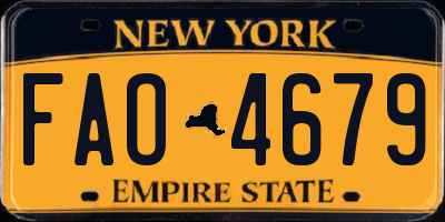 NY license plate FAO4679