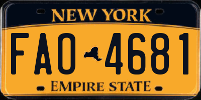 NY license plate FAO4681