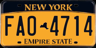 NY license plate FAO4714