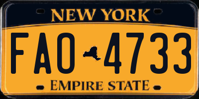 NY license plate FAO4733