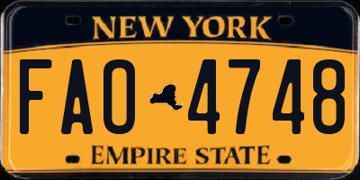 NY license plate FAO4748