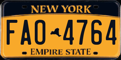 NY license plate FAO4764