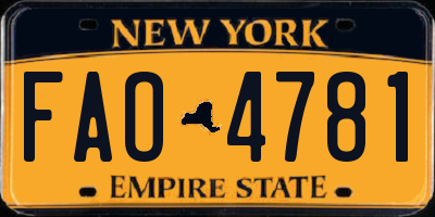 NY license plate FAO4781
