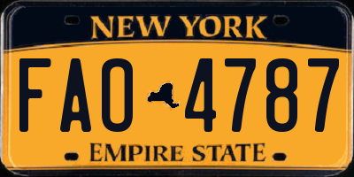 NY license plate FAO4787