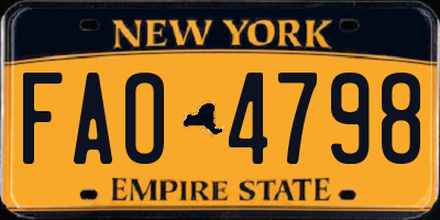 NY license plate FAO4798