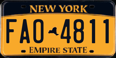 NY license plate FAO4811