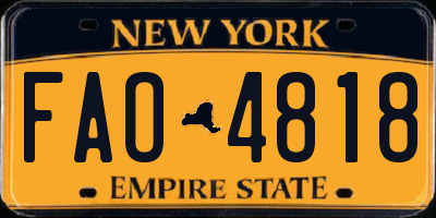 NY license plate FAO4818