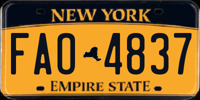 NY license plate FAO4837