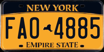 NY license plate FAO4885