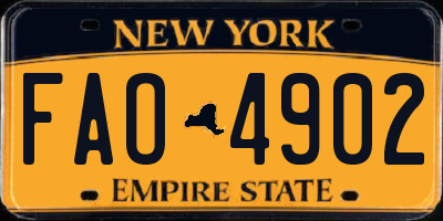 NY license plate FAO4902