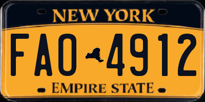 NY license plate FAO4912