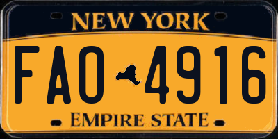 NY license plate FAO4916