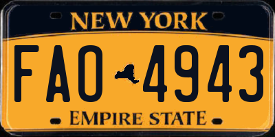 NY license plate FAO4943