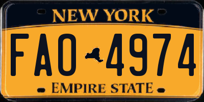 NY license plate FAO4974