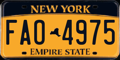 NY license plate FAO4975